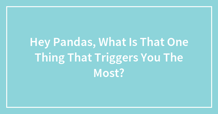 Hey Pandas, What Is That One Thing That Triggers You The Most?