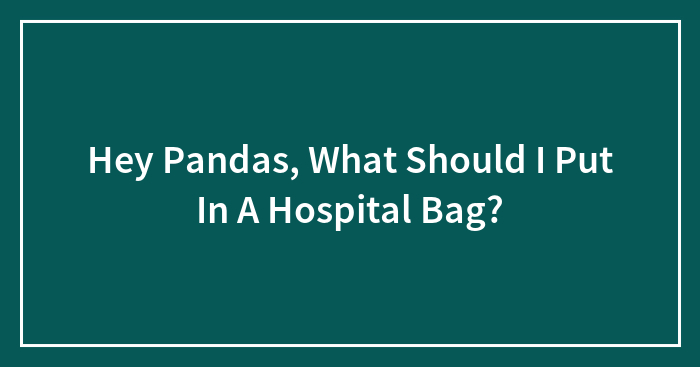 Hey Pandas, What Should I Put In A Hospital Bag?