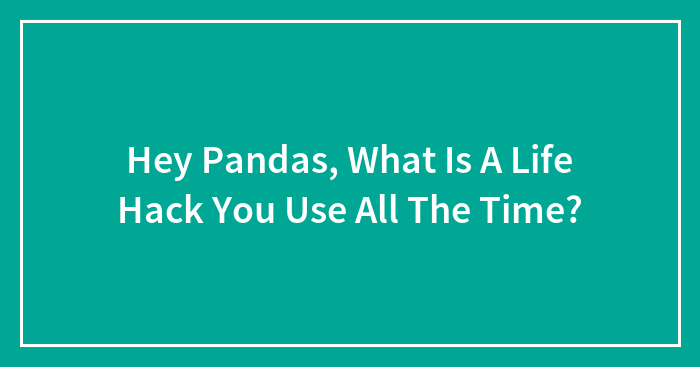 Hey Pandas, What Is A Life Hack You Use All The Time? (Closed)