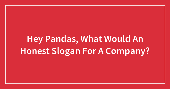Hey Pandas, What Would An Honest Slogan For A Company? (Closed)