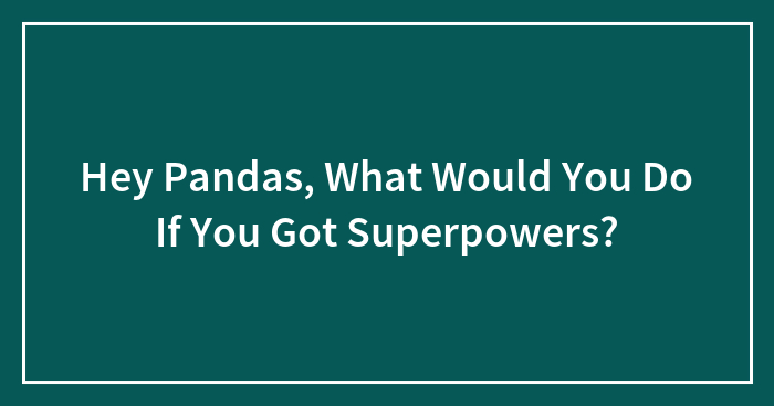 Hey Pandas, What Would You Do If You Got Superpowers? (Closed)