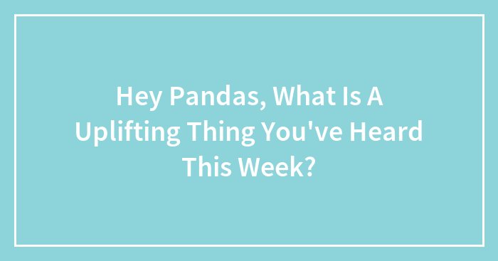 Hey Pandas, What Is A Uplifting Thing You’ve Heard This Week?