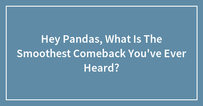 Hey Pandas, What Is The Smoothest Comeback You’ve Ever Heard? (Closed)