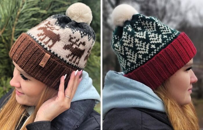 Jacquard Warm Knitted Handmade Hats (15 Pics)