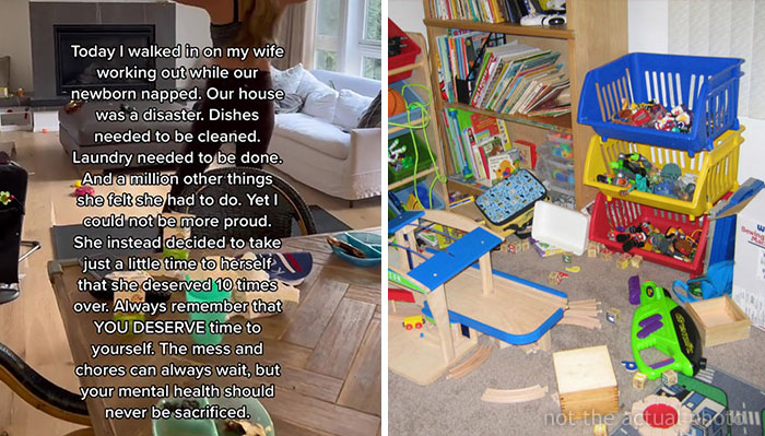 Man Thinks He’s Being Wholesome Praising His Wife For Taking Time For Herself When House Is A Mess, But People Online Don’t Take It Well