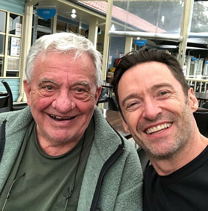 Hugh Jackman With His Father Christopher John Jackman