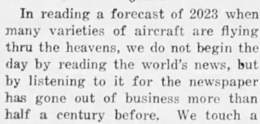 Predictions About 2023 From A Hundred Years Ago (17 Facts)