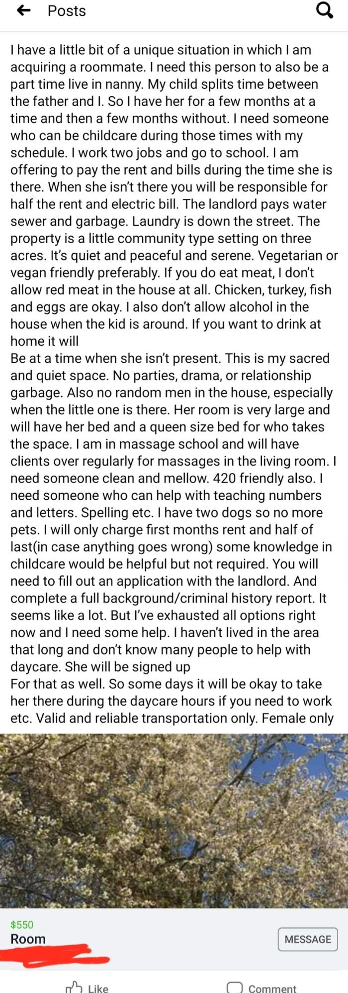 Please Pay Rent To Nanny My Kid, Never Have A Life Of Your Own And Share A Room With Said Kid