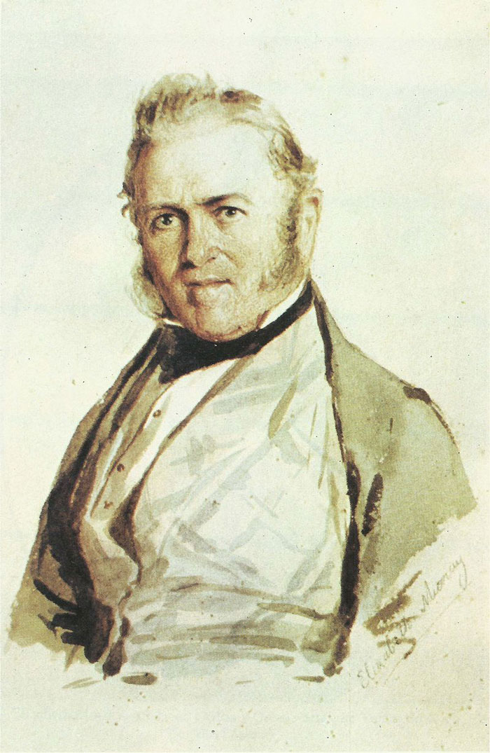 Portrait of a man in formal wear, an example of famous watercolor paintings by masters of the medium.