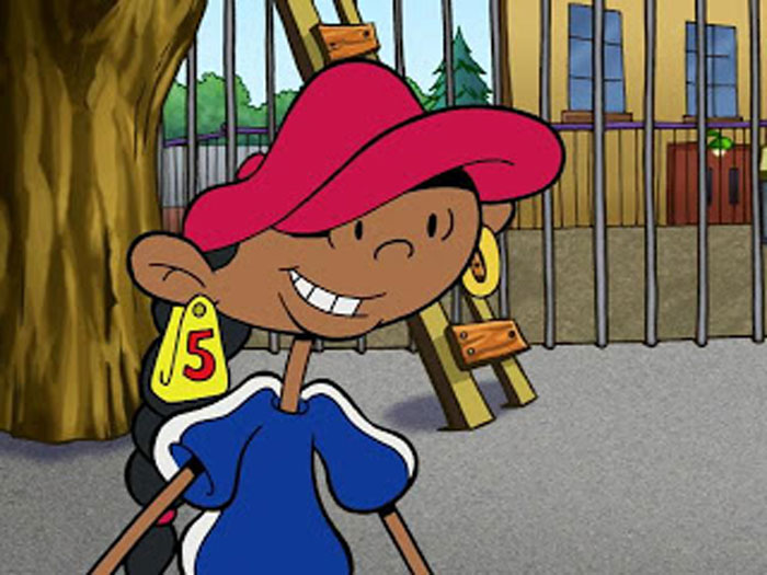 Female cartoon character wearing a red cap, standing by a playground, showcasing fame and strength.