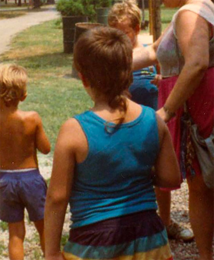 Children playing outside in summer clothing, capturing nostalgic big trends that we almost forgot had existed.
