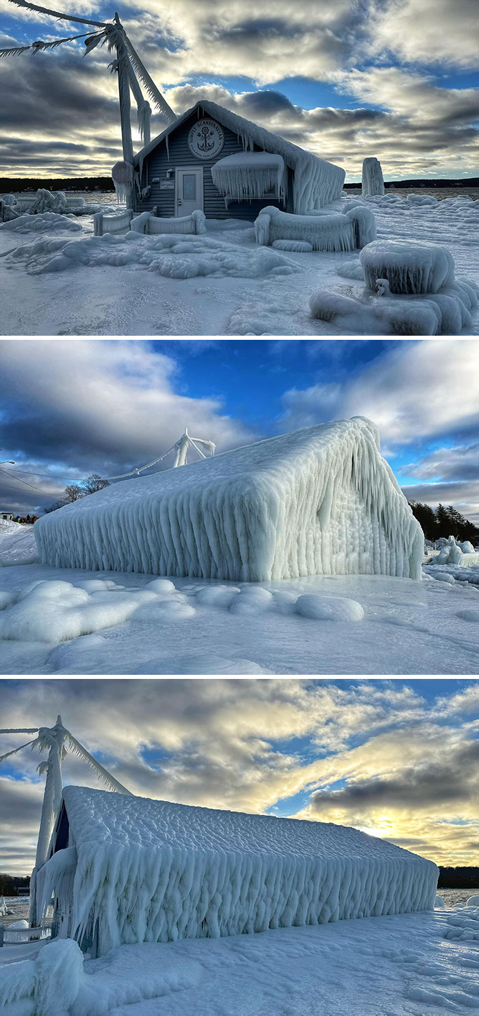 This Building Covered In A Foot Of Ice In Wisconsin