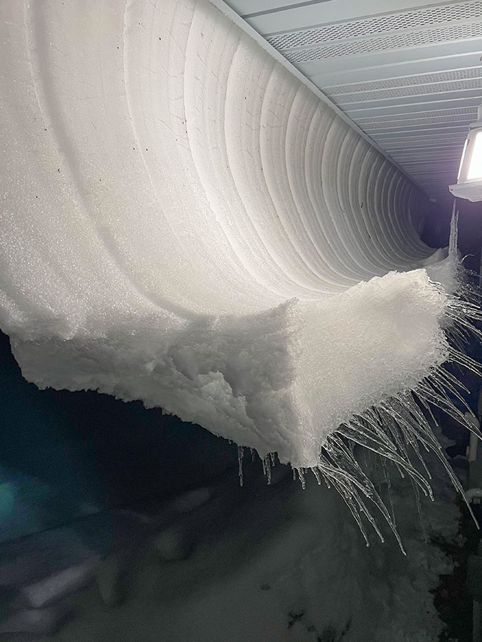 The Ice And Snow Curling Off My Roof