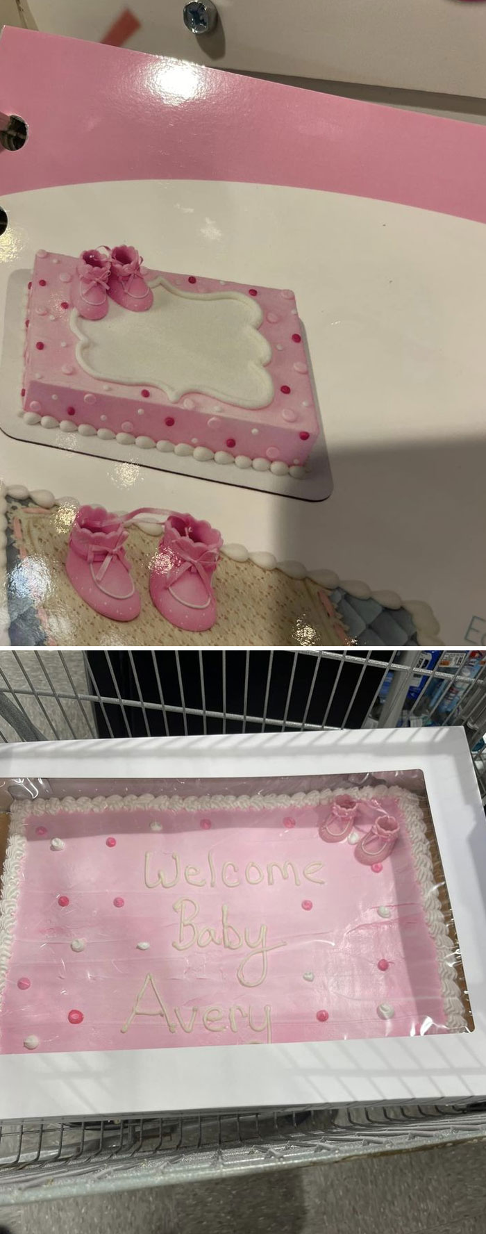 Ordered A Cake At Giant For My Friends Baby Shower, Ordered It Out Of The Book They Had At The Bakery. Left Is What I Ordered, Right Is What They Gave Me. Obviously Not What I Ordered At All