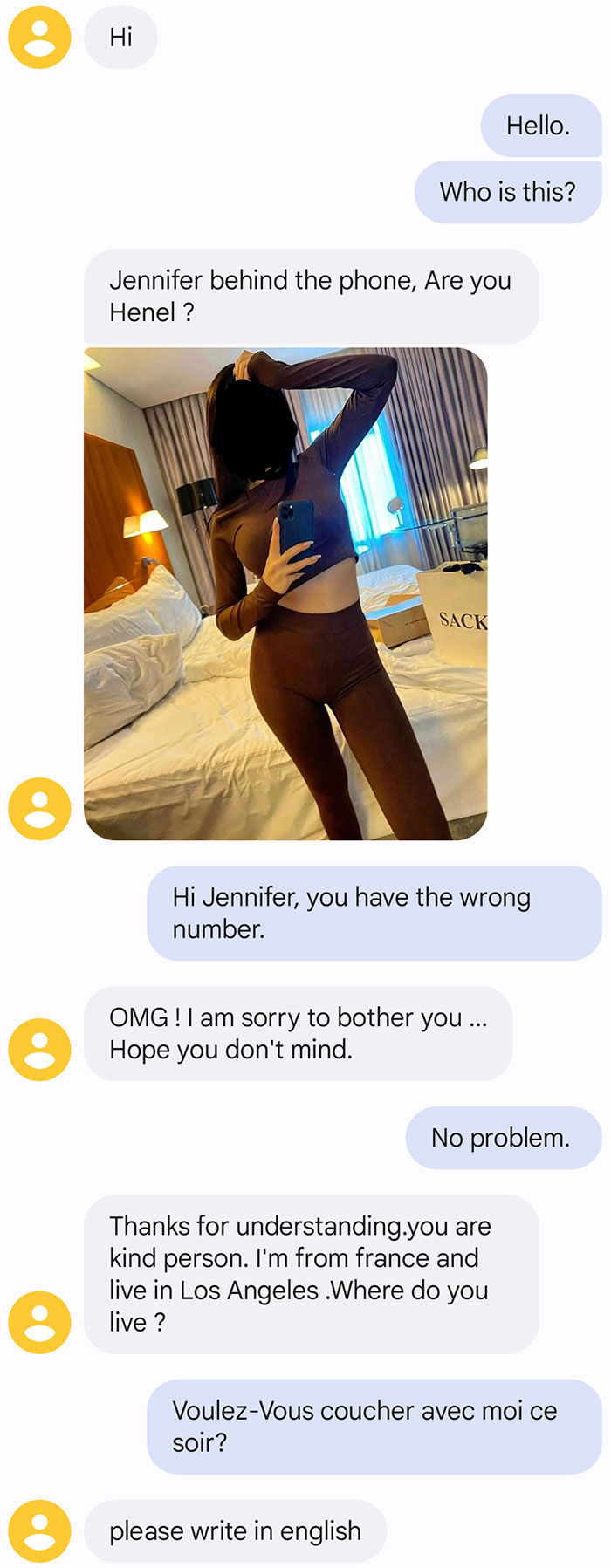 Please Write In English