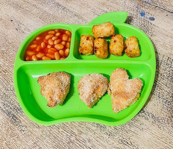 For Our Valentine's Tea, My Little Girls Wanted Chicken Nuggets. I Made These From Scratch. They Were Supposed To Be Love Hearts