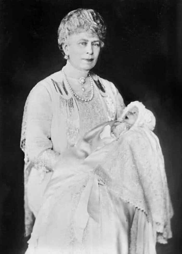 Queen Mary, Elizabeth’s Grandmother, Cradling Her In 1926