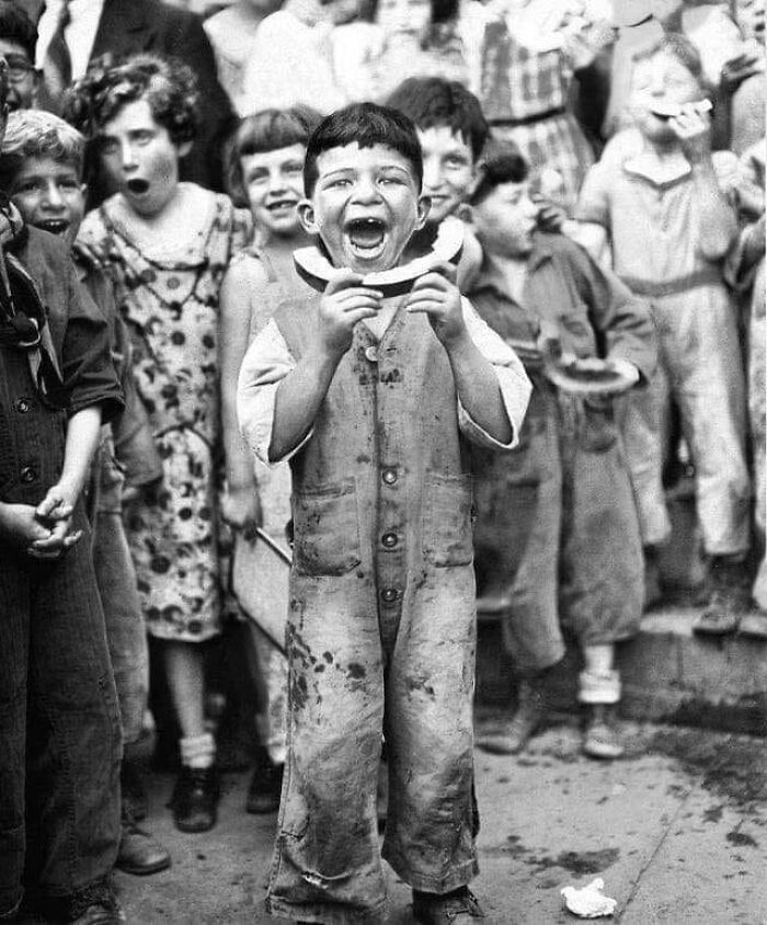 The Champion Watermelon Eater At The 4th Of July Celebration In Brooklyn, 1935