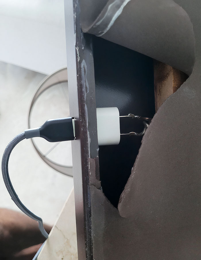 The Built-In USB Charger In My Hotel Wasn't Working, So I Turned It Over To Take A Look, And This Is What I Saw