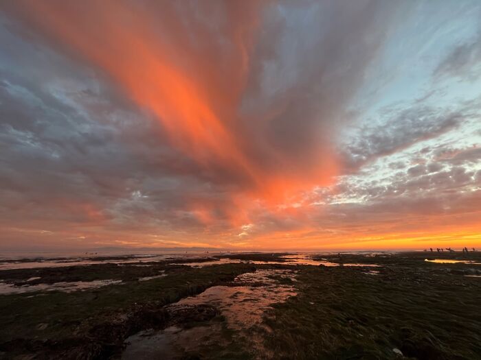 Fluorescent Sunset At Pleasure Point, Santa Cruz, Ca