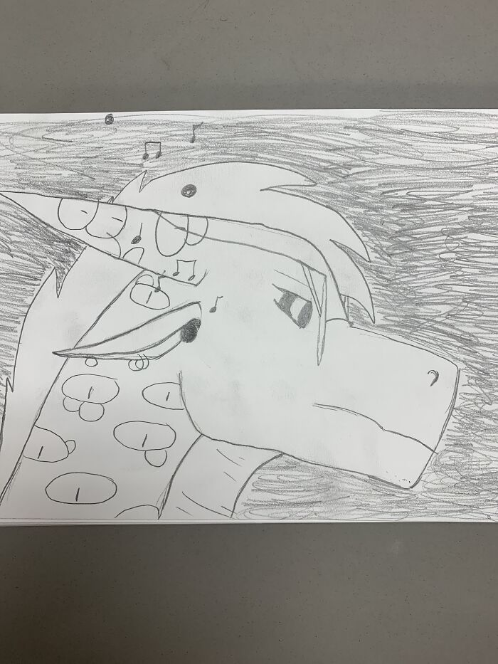 It’s A New Sketchbook, So There’s Not A Lot In It. It’s My Oc Nightshade Listening To Their Music So That They Can Focus