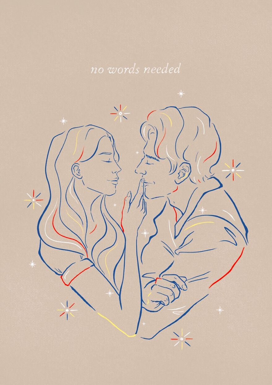 No Words Needed - Line Art Illustration
