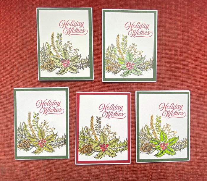 Started Xmas Cards For 2023. Hand Stamped And Coloured