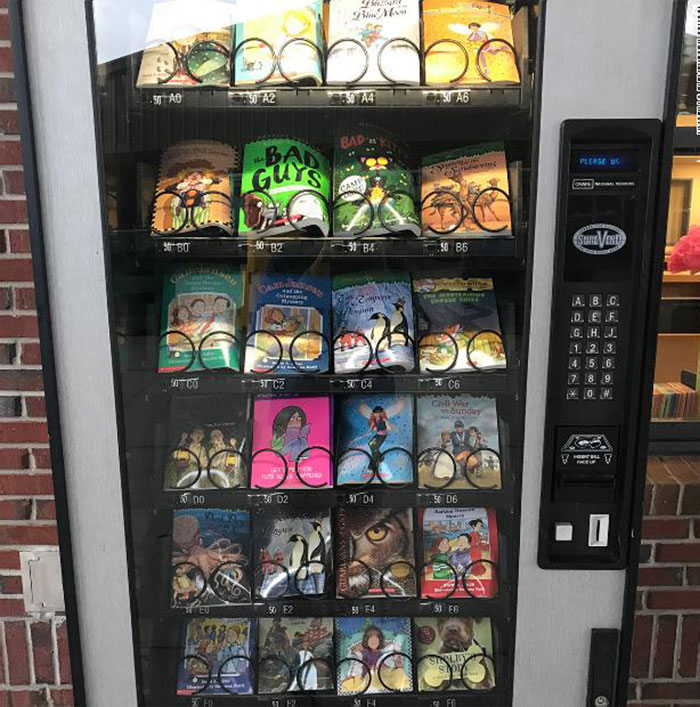 Instead Of Sugary Treats, Fatty Chips, Or High-Calorie Sodas, A Vending Machine At This Elementary School Is Filled With Books