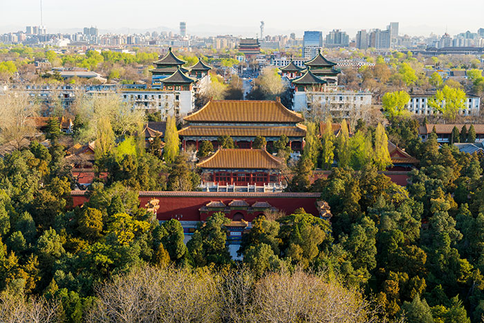 View over Forbidden City in Beijing, China