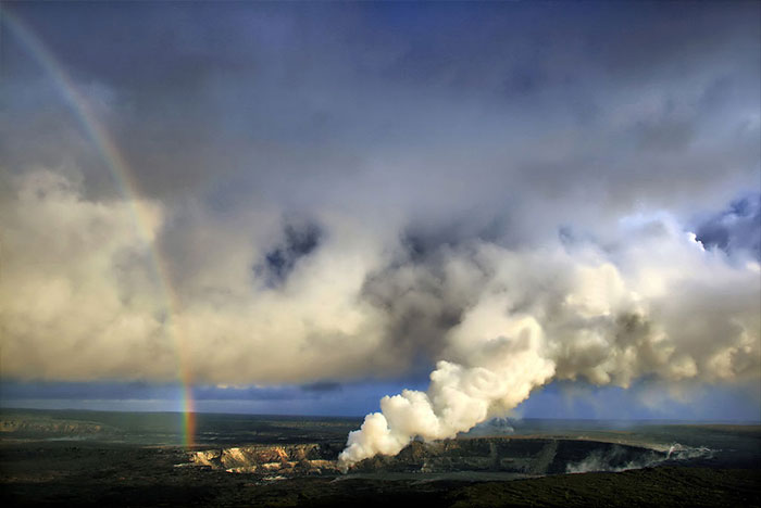 View of active volcano