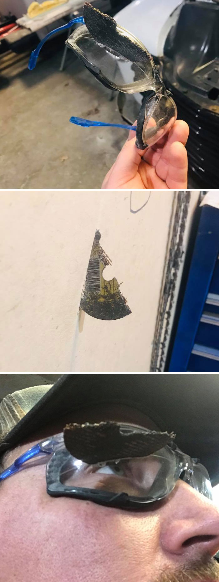 This Is Jeremiah. Jeremiah Wore Safety Goggles While Angle Grinding. Jeremiah Still Has His Right Eye. Be Like Jeremiah