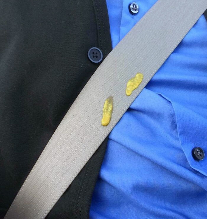 I Was Trying To Eat And Drive On My Way To My First Day Of Work Today, And My Seatbelt Saved Me. Always Wear Your Seatbelt