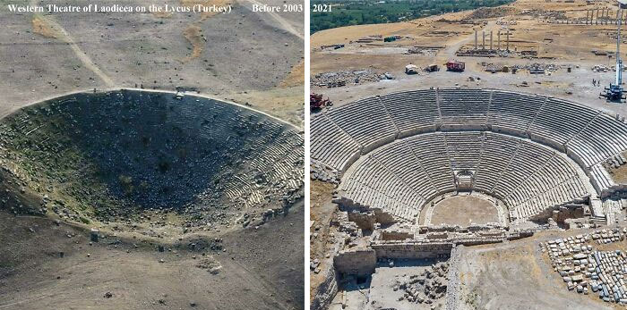 Western Theatre Of Laodicea On The Lycus (Turkey). Before 2003 vs. 2021