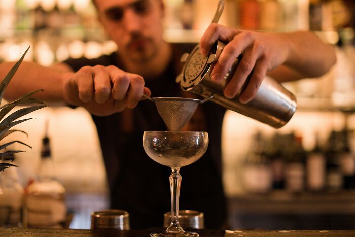 Bartender Making A Cocktail 