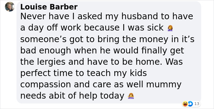 Man Refuses To Take Time Off And Watch Kids While Wife Is Sick, She Finally Loses It