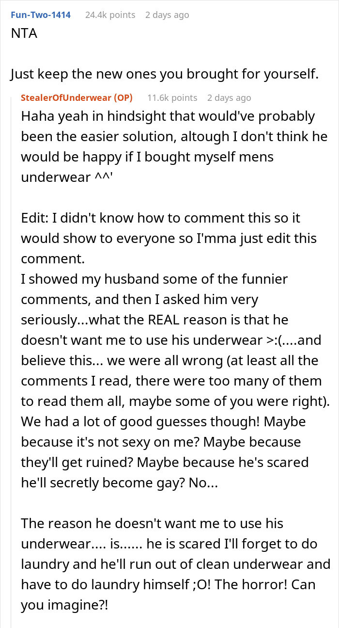 Husband Flips Out At Pregnant Wife For Borrowing His Underwear, Wife Left Confused About What's The Real Reason