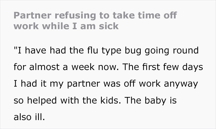 Man Refuses To Take Time Off And Watch Kids While Wife Is Sick, She Finally Loses It