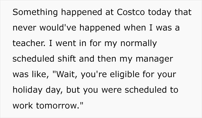 "I've Never Had This Type Of Energy": Woman Quits Teaching To Work At Costco, Says She's Never Been Happier "I've Never Had This Type Of Energy": Woman Quits Teaching To Work At Costco, Says She's Never Been Happier
