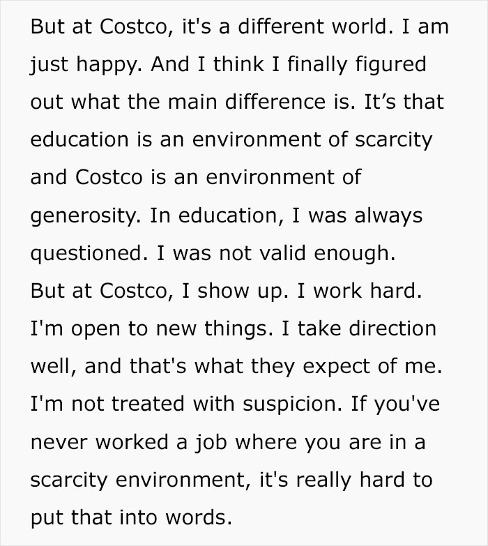 "I've Never Had This Type Of Energy": Woman Quits Teaching To Work At Costco, Says She's Never Been Happier "I've Never Had This Type Of Energy": Woman Quits Teaching To Work At Costco, Says She's Never Been Happier
