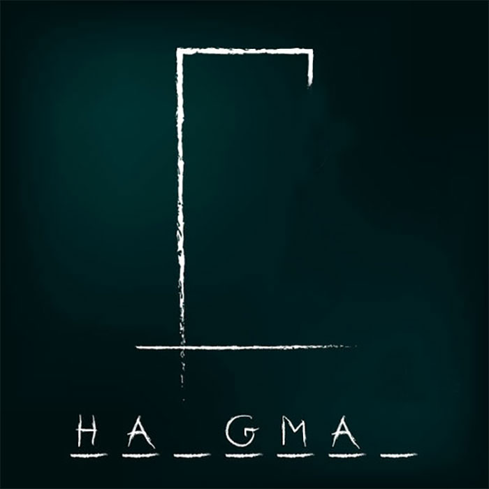 Hangman game letters on blackboard, a popular texting games idea to juice up any phone conversation.