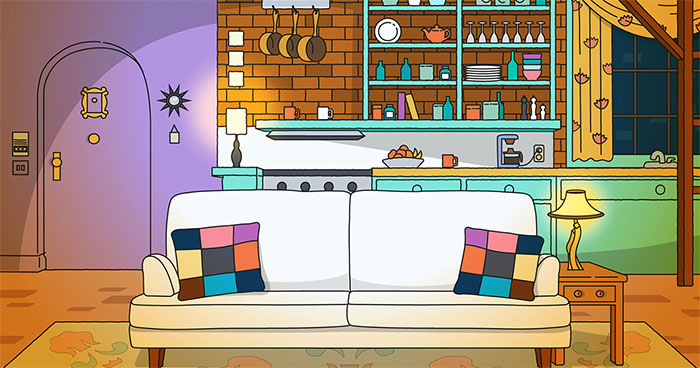 From Friends To Addams Family: 7 TV Living Rooms Reimagined In The Iconic Simpsons Style
