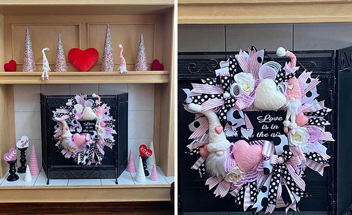 Putting Up A Little Valentine's Day Decorations On This Snowy Day