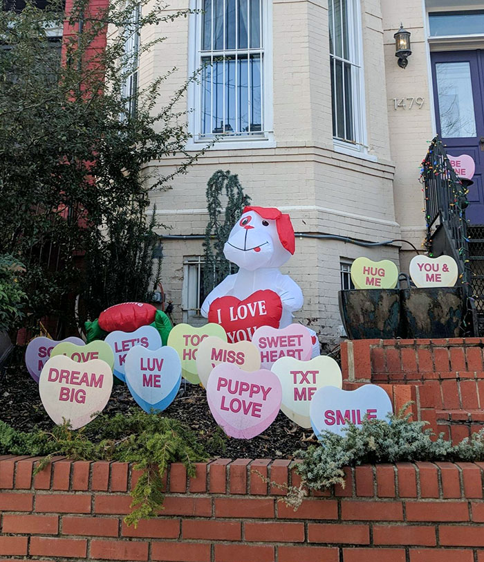 Valentine's Day Decorations Spotted Near Meridian Hill Park