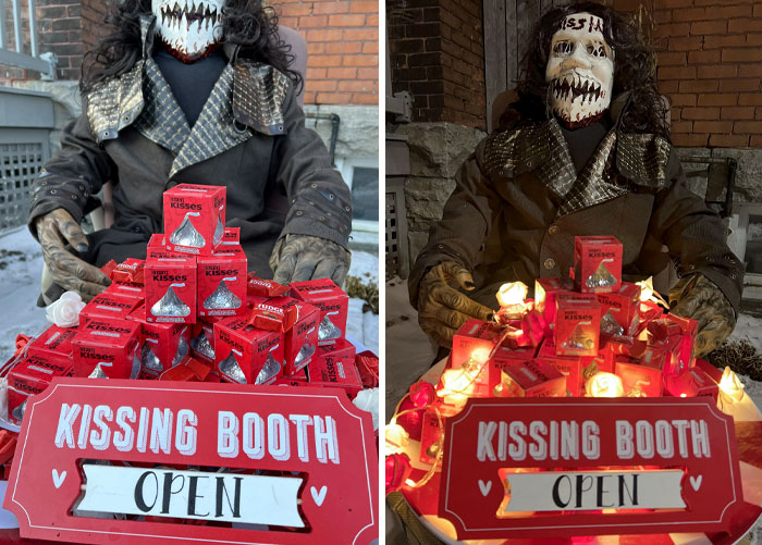 Giving Kisses On Valentine's Day