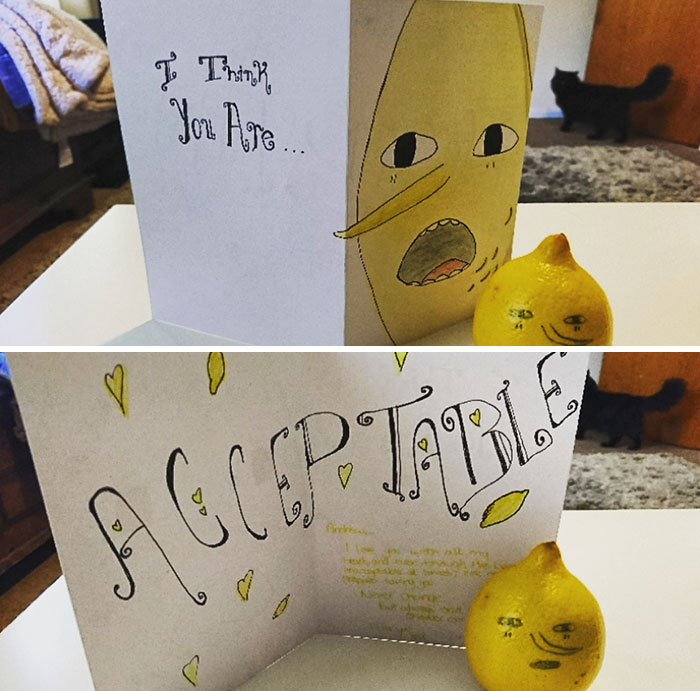 I Made A Valentine's Day Card For My Boyfriend. He's Completely In Love With It. Acceptable