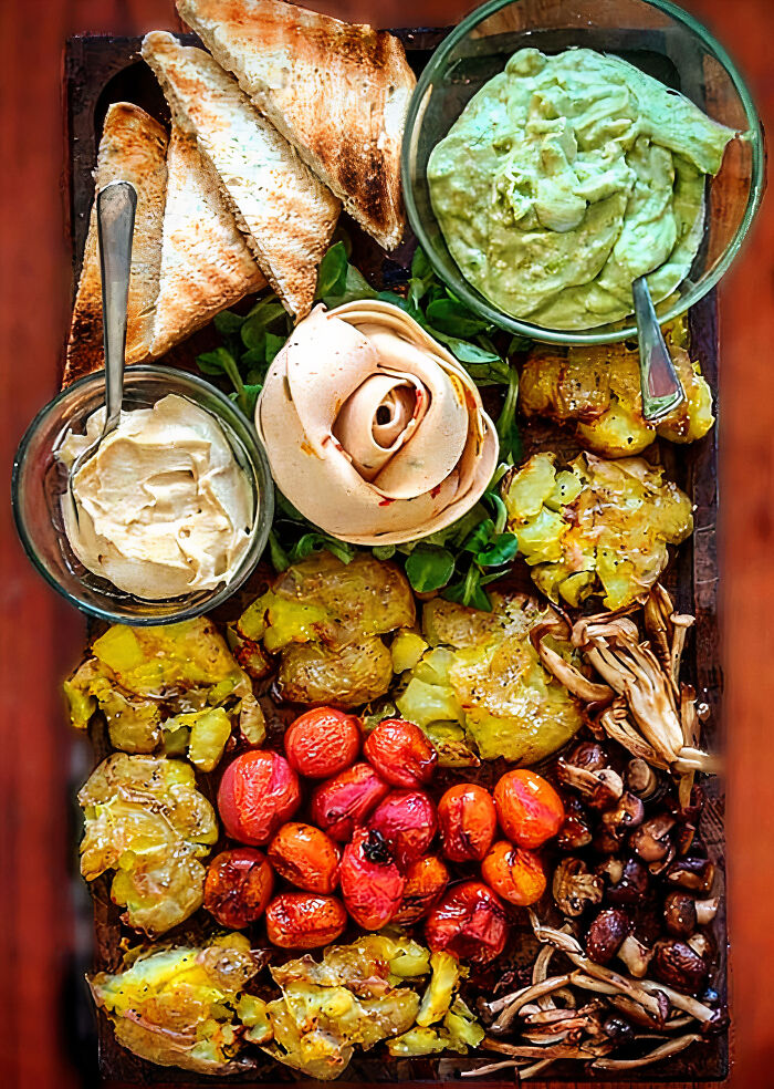 Vegan Valentine's Day Charcuterie Board With A Coldcut's Rose That Tiktok Made Me Do It