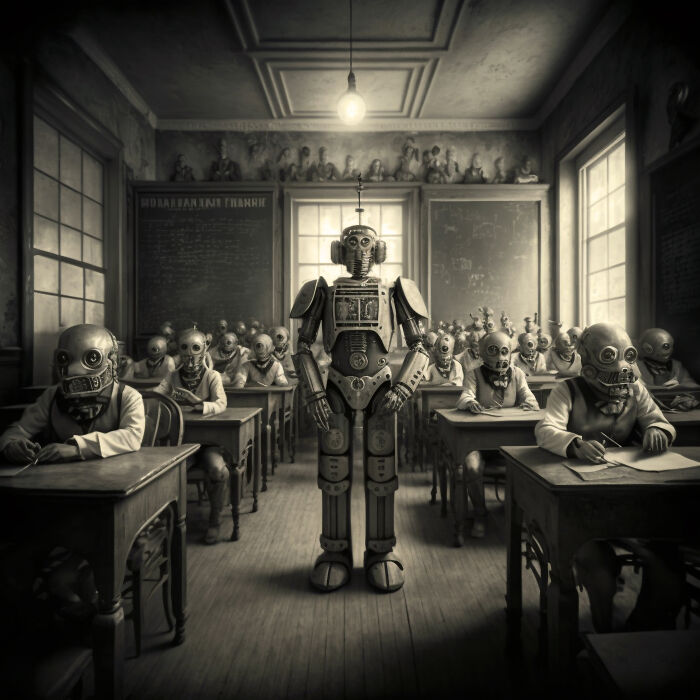 I Created Ai Photo Series Exploring Conformity In The Education System (13 Pics)