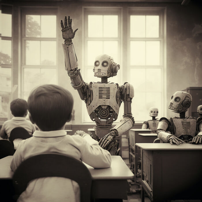 I Created Ai Photo Series Exploring Conformity In The Education System (13 Pics)