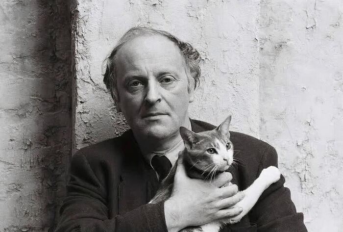 Russian-Born American Poet Joseph Brodsky Snuggling His Cat Mississippi. New York, United States, 1987
