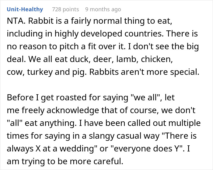 Woman Serves Rabbit Stew For Themed Party, Guests Flip Out After Realizing It Contains Actual Rabbit Meat